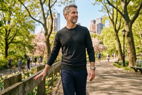 Active man in a city park — vitazelos. men's health editorial
